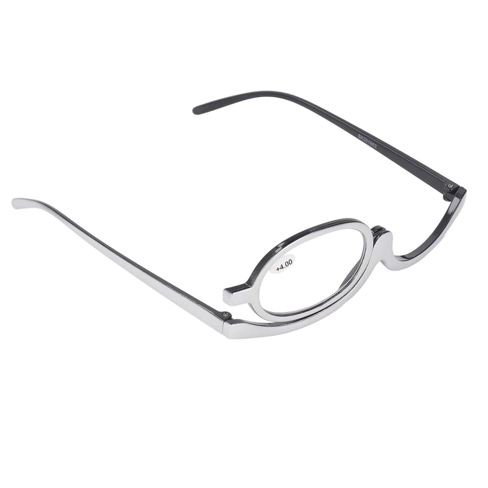 Vergrößerungs-Make-up-Brille, einzelne hochklappbare Linse, kosmetische Damen-Lesebrille mit Brillenetui
