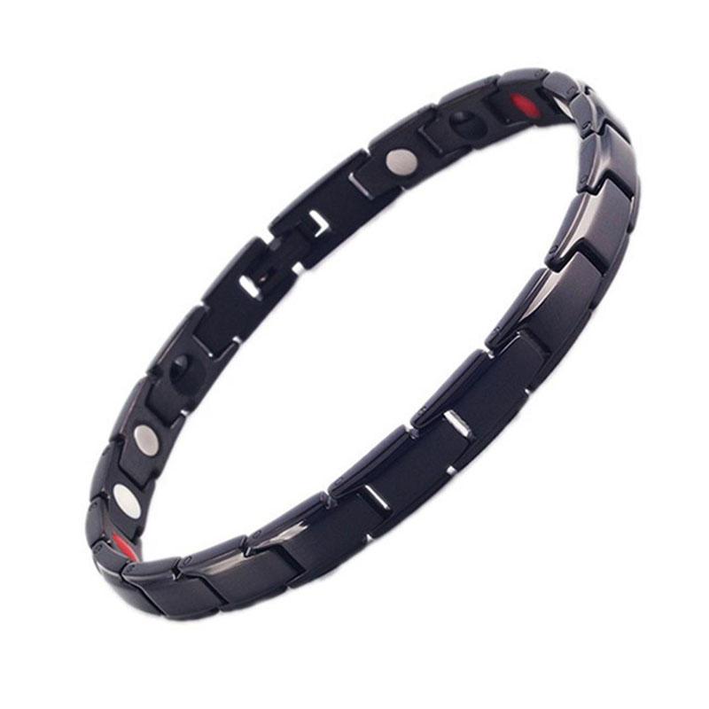Magnetisches Therapie-Armband für Damen und Herren, magnetisches Armband, Lymph-Detox, Gewichtsverlust, Schlafhilfe, Armband, Gesundheitspflege, Schmuck schwarz