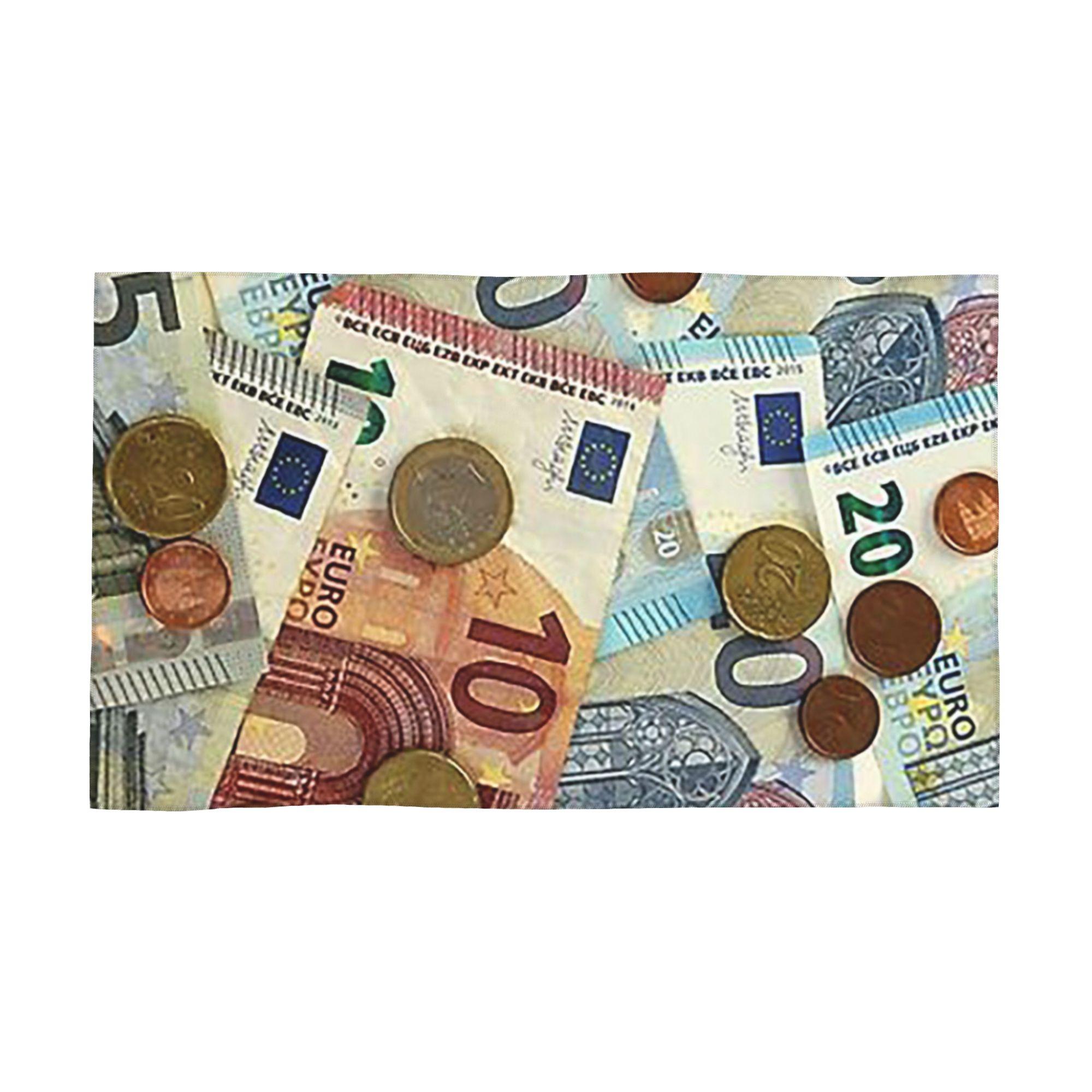Euro-Banknoten und -Münzen Weiches Gesichtstuch Schnelltrocknend Pool Bad Baumwolltücher Saugfähig W30*H60(CM)