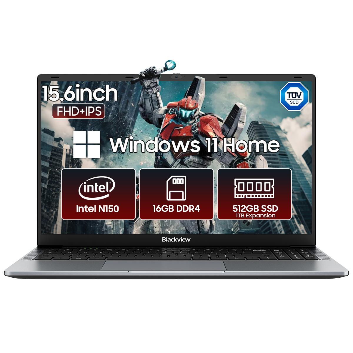 Blackview AceBook 6 Gen Intel N150 Laptop 15,6 Zoll 16GB+256/512GB Notebook 16GB+512GB grau