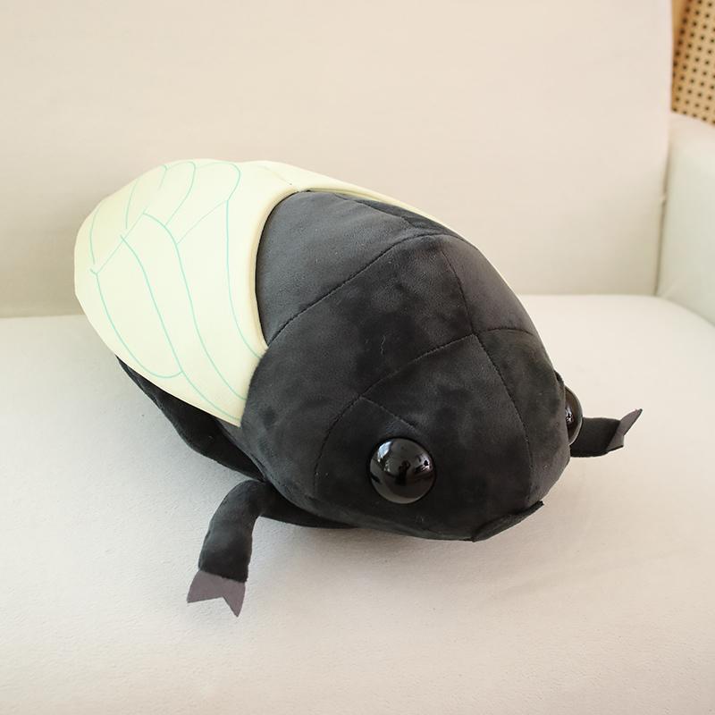 48cm Kreatives Simuliertes Insektenpuppen Plüschtier Stofftier Weiches Zikadenkissen Geschenke für Jungen Kinder Freunde Scherzartikel Dekoration 48cm white