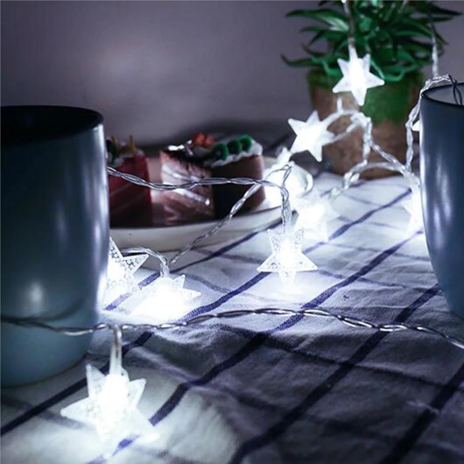 USB/Batterie Power Star Lichterkette LED Lichterketten Weihnachtsgirlande Für Terrasse Home Party Hochzeit Dekoration Lichter 6M 40LED-USB power kühle weiße