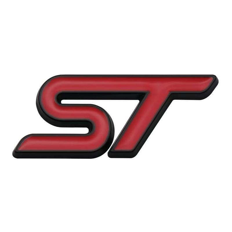 3D Metall ST Auto Lenkrad Emblem Aufkleber für ST Focus x 2 3 Kuga FIESTA MONDEO VIGNALE ECOBOOST KUGA Auto Auto Styling rot