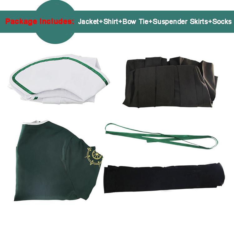 Kuma Chihiro Fujisaki Cosplay Kostüm Danganronpa Fujisaki Cosplay Perücke Damen JK Uniform Halloween Kostüm S black