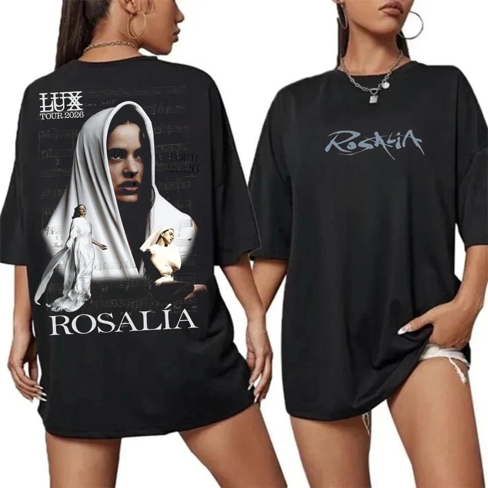 Rosalia Lux Tour 2026 T-Shirt Vintage Grafikdruck Baumwoll-T-Shirt Rosalia T-Shirt Retro Fan-Geschenk für Damen und Herren Mode-T-Shirt Tops XXXL grün