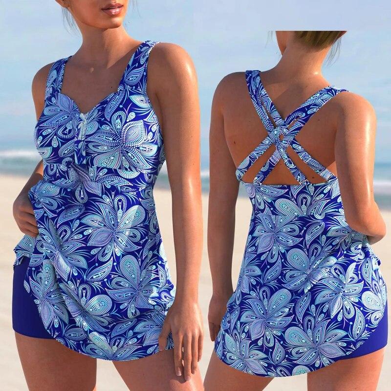 2024 hohe Taille Bikini Sexy Badeanzug Frauen Sommer Badeanzug Bikini Set Plus Size Bademode Frauen Strand Schwimmen Bikinis Set XXXL navy blau