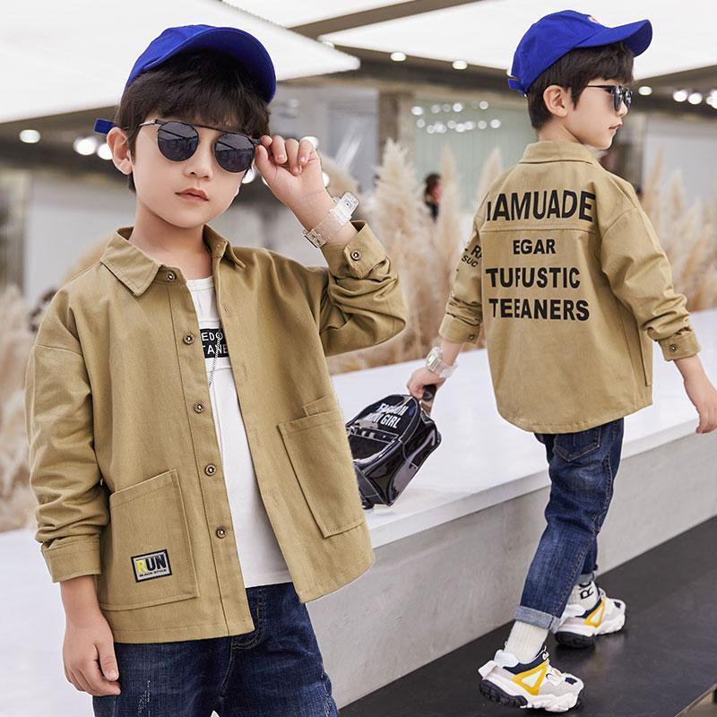 Jungen Trendige Kleidung Frühling/Herbst Kinder Stilvolle Lockere Trendige Kleidung Jungen Hübsche Trendige Kleidung 140 khaki