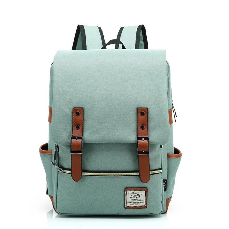 WTEMPO Student-Rucksack mit großer Kapazität, einfarbig, lässiger Rucksack für Damen, Büroangestellter, britischer College-Rucksack 43*29.5*13.5cm grün