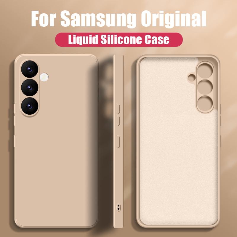 Für Samsung A56 A16 A36 A55 A15 A35 A54 5G Hülle Flüssigsilikon Handyhülle Für Samsung Galaxy S25 Ultra S24 FE S23 S22 S26 S21 A17 A37 A57 Cover Candy Galaxy S23 FE hellbraun