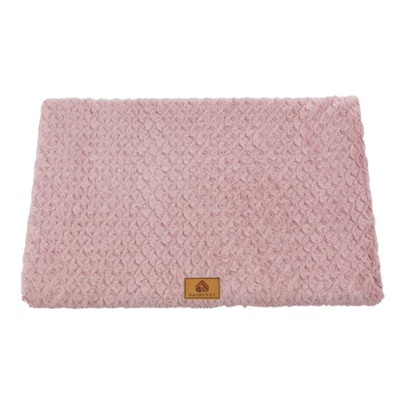 3D-Schaumstoff-Haustierbett mit abnehmbarem, waschbarem Kunstfellbezug, orthopädisches, wasserdichtes Hundebett für Hundeboxen, rutschfester Boden, Hundebett (pink,XL 90x58cm pet 25kg) rosa
