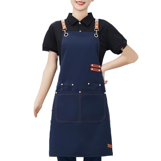 Wasserdichte Schürze für Männer und Frauen, Anti-Fett, schmutzabweisend, Kochschürze, Kellner, Grill, Küchenzubehör blau