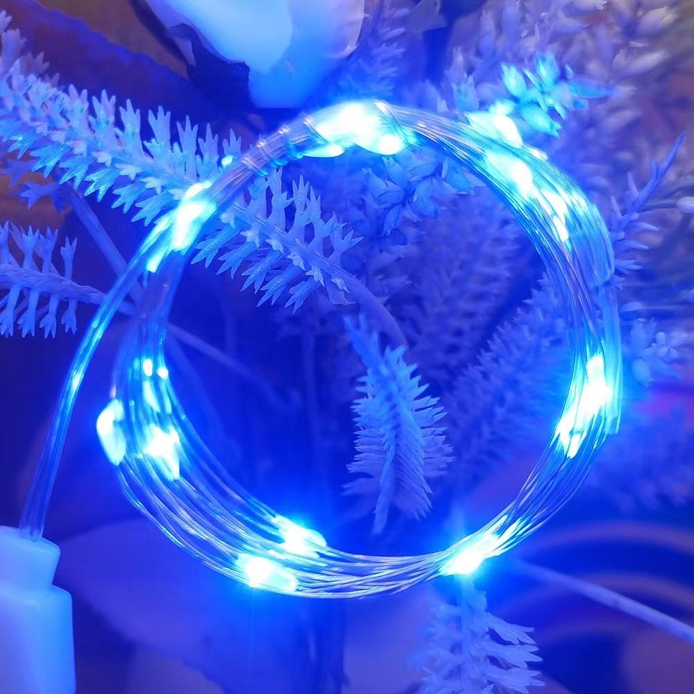 5M 10M LED USB Kupferdraht String Fairy Lichter Weihnachten Hochzeit Mini LED Lampen Led Strap Licht 2M 20leds【USB】 blau