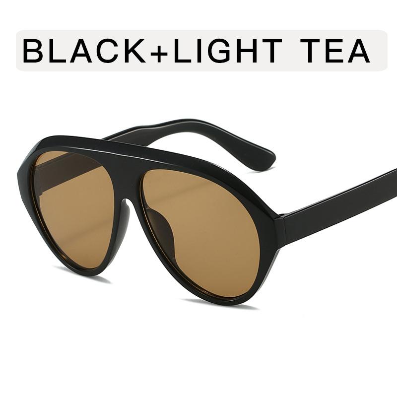 Retro Große Fassung Damen Runde Sonnenbrille Pilot Schwarz Rund Verlauf Cool Herren Sonnenbrille Einteilig Designer Sonnenbrille MULTI