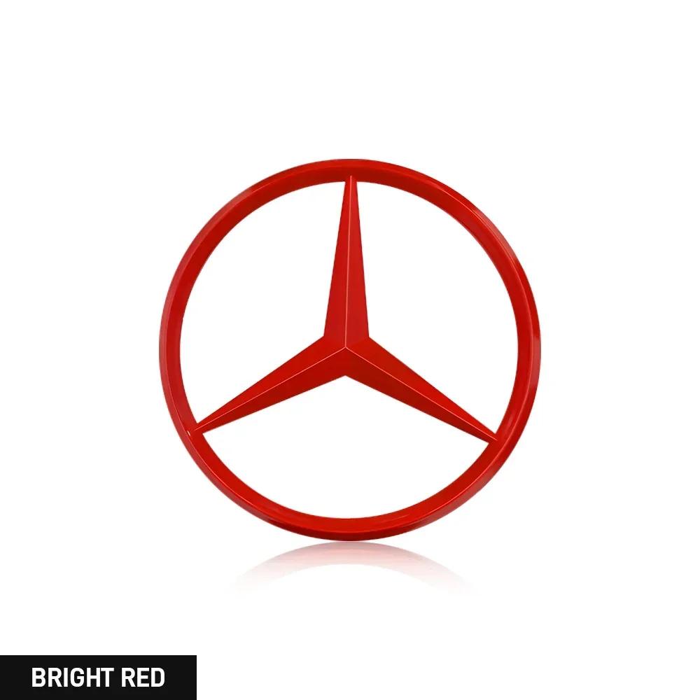 Autoaufkleber für Benz 70mm 3D Metall Auto Styling Motorhauben-Emblem Dekor Aufkleber für Mercedes Benz E C G M S A B Klasse W176 W204 W rot