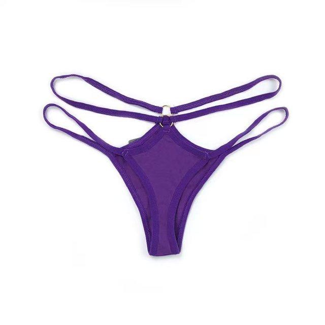 Dünne Riemen Tanga Frauen Niedrige Taille Höschen Sexy Unterwäsche Damen Briefs Lingere Panty Unterwäsche Bequeme Damen Dessous Tangas L violett