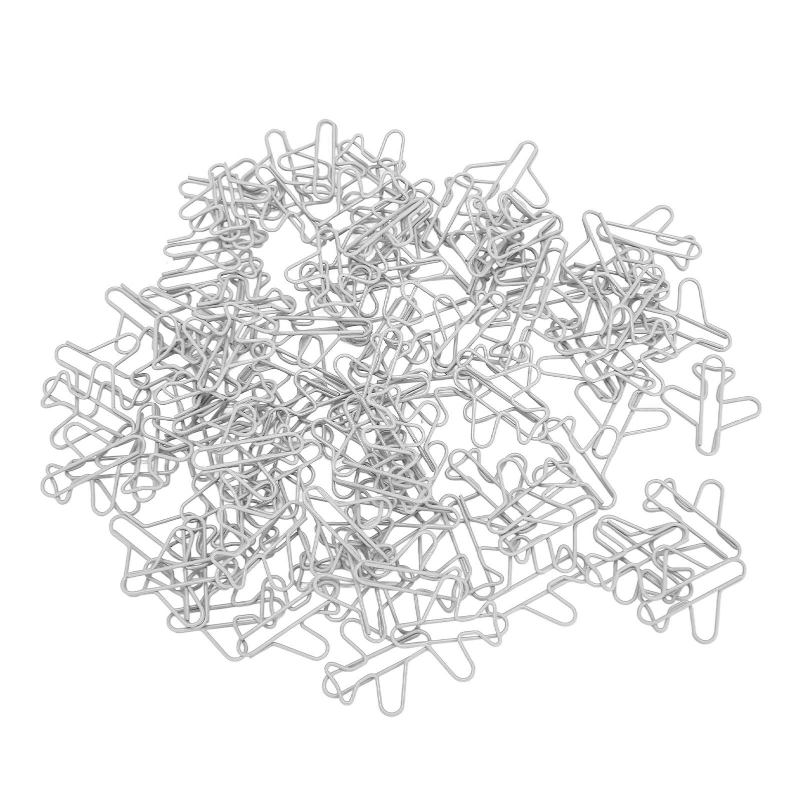 Büroklammern in Flugzeugform, niedliche kleine Büroklammern für Büro, Schule, Zuhause, Schreibtisch-Organizer, Silber silber