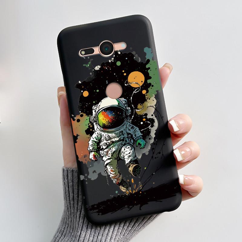 Für Sony Xperia XZ2 Compact H8324 H8314 Hülle Ästhetisch Mode Niedliche Katze Cartoon Stoßfest Schwarz Silikon Weich Schlank Rückseite Abdeckung Xperia XZ2 Compact