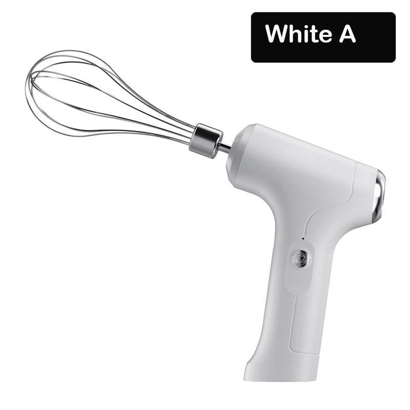 Kabelloser elektrischer Schneebesen, Mixer, Handmixer zum Eierbacken, Küchenzubehör, Sahne, Butter, Schneebesen, Mixer weiß
