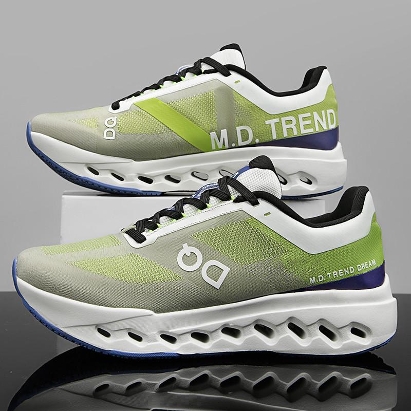 Marathon Sports Laufschuhe Herren Atmungsaktive Leichte Sneaker Bequeme Sportliche Rutschfeste Freizeit Outdoor Sneaker für Herren 45 fluoreszierende grün