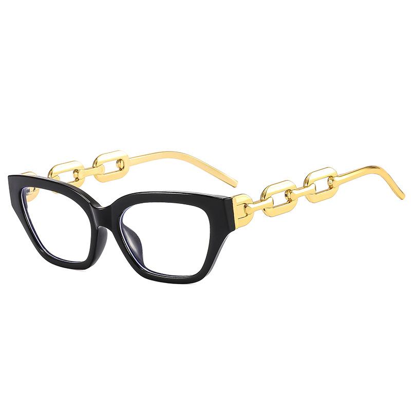 Stilvolle Retro-Quadratketten-Brille für Damen Nerd-Brille Stärke -0,5 -1,0 -2,0 -3,0 -4,0 bis -6,0 myopia -5.5