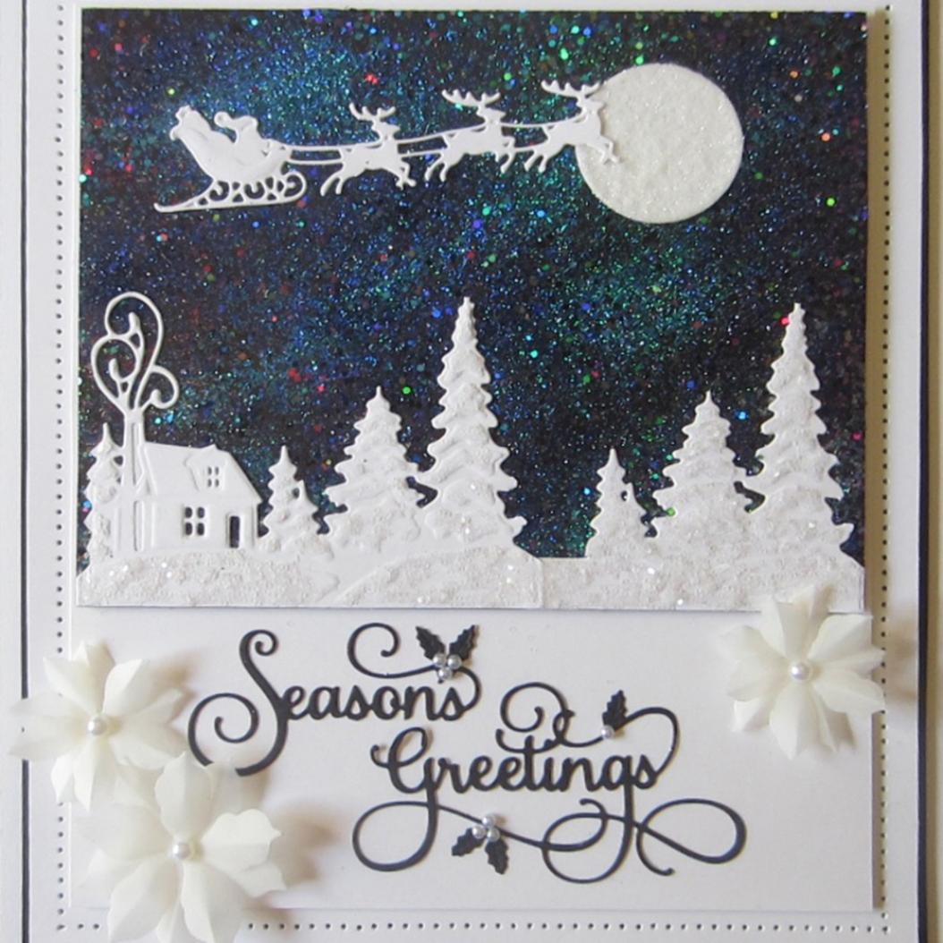 Weihnachten Schlitten Baum Metall Stanzformen DIY Scrapbook Prägung Papier Karten Handwerk silber