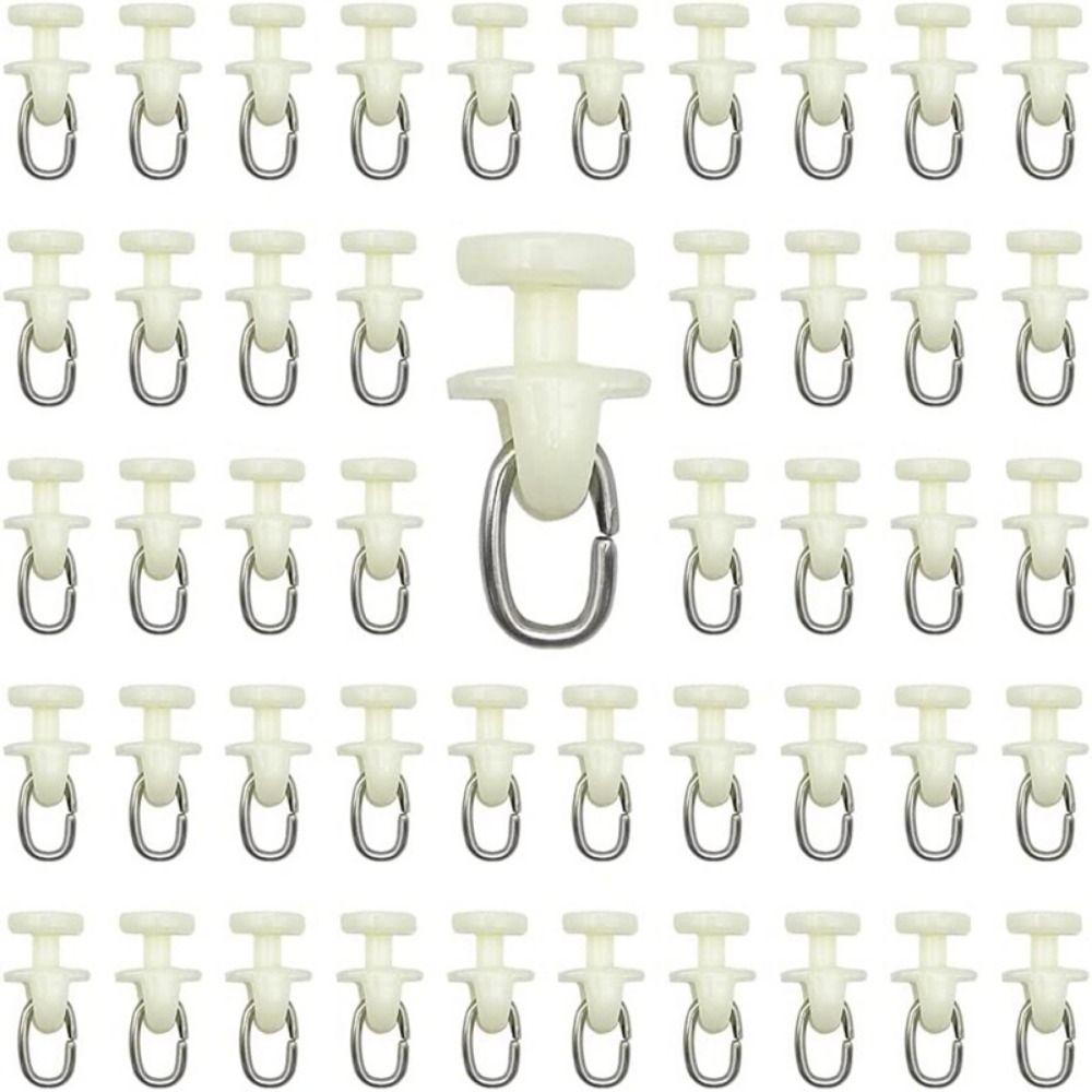 50 Stück Starke und Robuste Gardinenschiene Gleiter Schiene Gardinenhaken Rollen Jalousien Gardine 50pcs