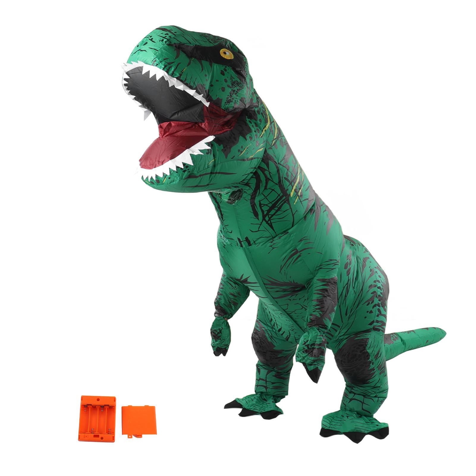 Dinosaurier-Kostüm, T-Rex, aufblasbar, Dinosaurier-Kostüm für Halloween, Cosplay, Party, Weihnachten grün
