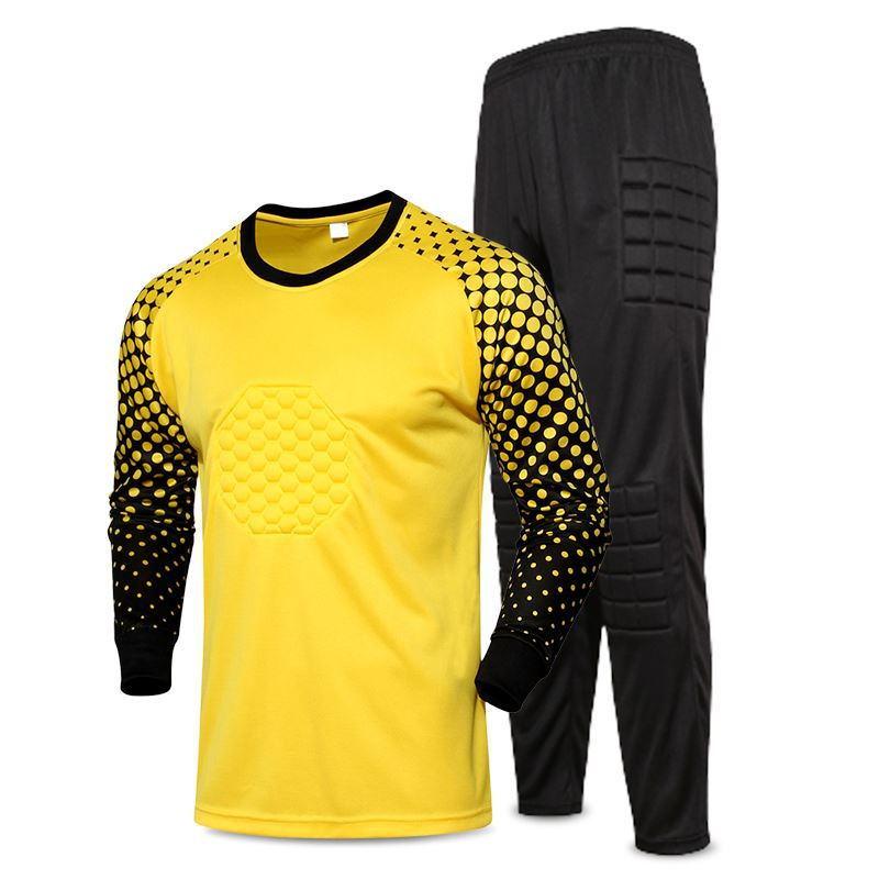 Herren-Fußball-Torwarttrikot, Fußball-Sets, Torwart-Uniformen, Anzug, Trainingshose, Torwart-Shirt, kurze Hose, Fußball-Trainingsanzug XL gelb