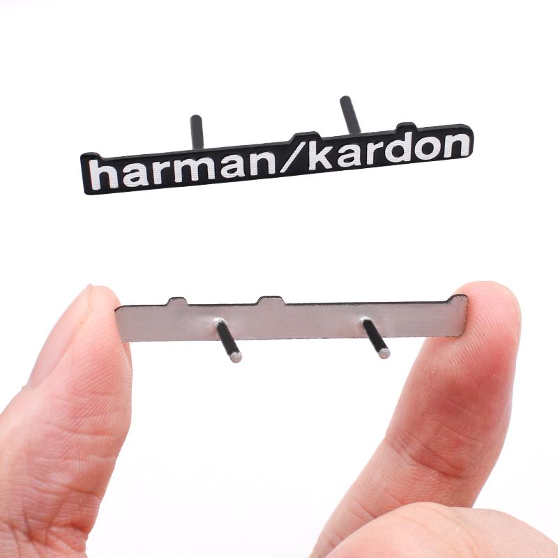 4/2 Stück hochwertige Metall harman/kardon Auto Styling Hi-Fi Lautsprecher Audio Lautsprecher Abzeichen Stereo Emblem Aufkleber Dekoration Zubehör gray