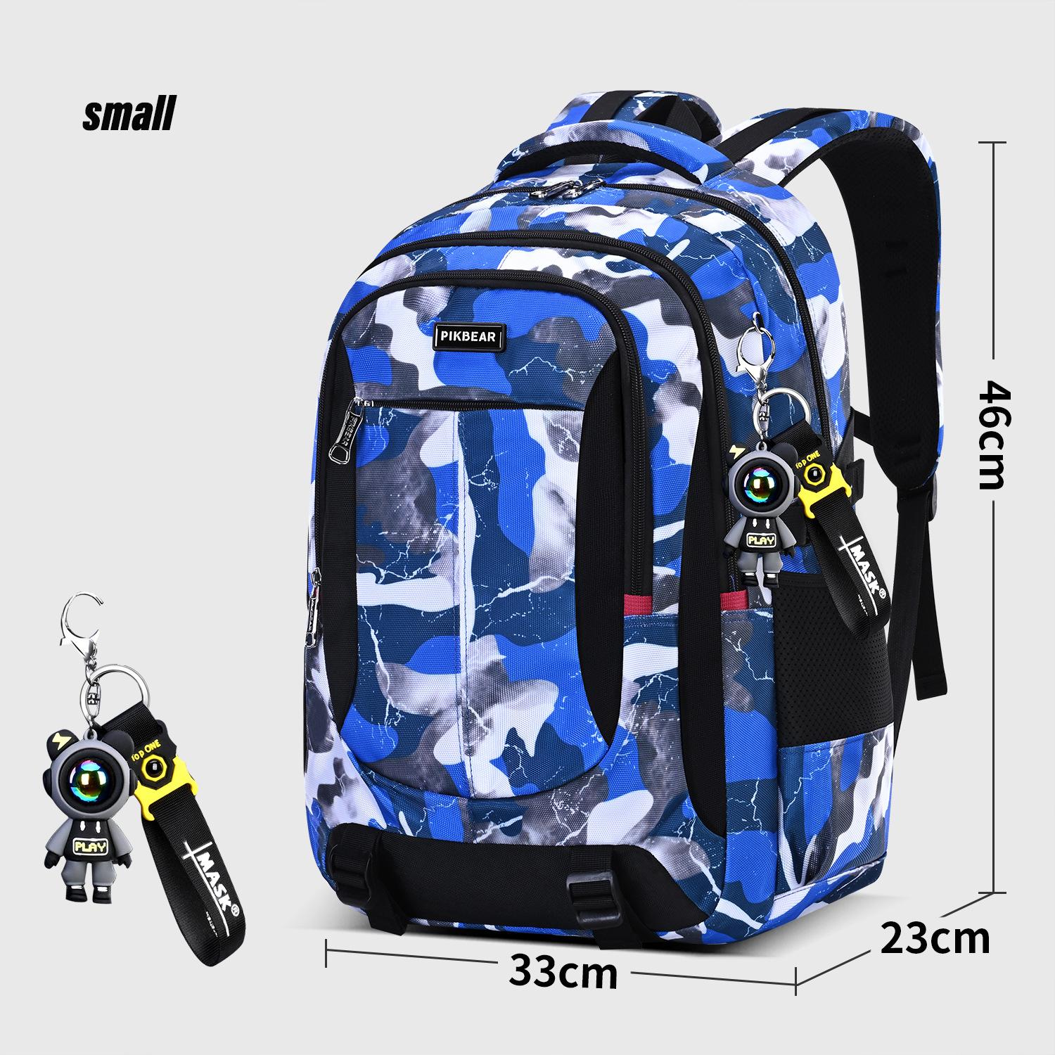 Orthopädischer Herren-Laptop-Rucksack Teenager-Schulranzen Grundschul-Wasserdichte Rucksäcke Studenten-Schultaschen small size blau