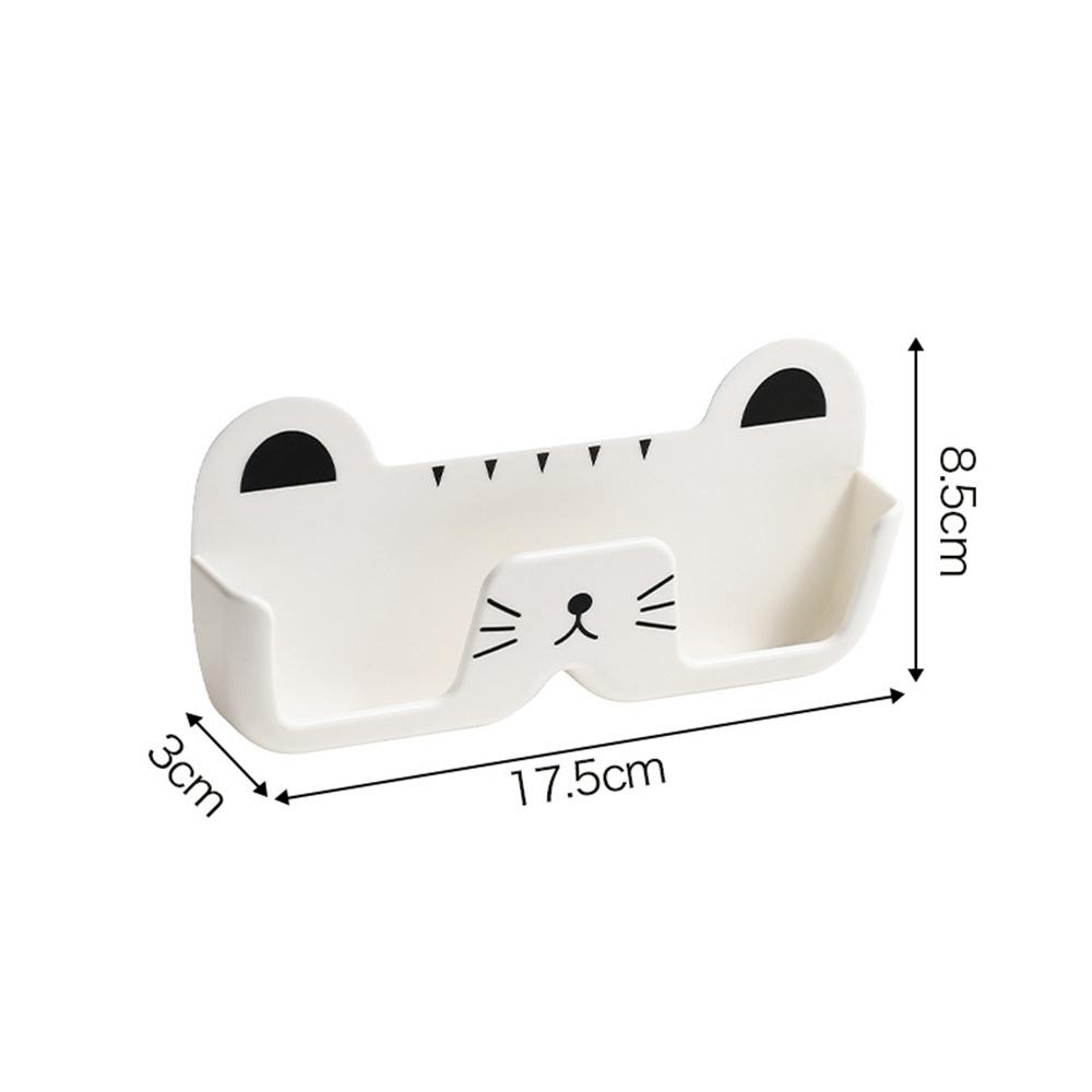 Niedliche Katzen-Brillen-Aufbewahrungsregal-Halterungen für die Wandmontage, Sonnenbrillen-Ausstellungsstand, Organizer für Brillen, platzsparendes Regal, Aufräumen zu Hause 1PC weiß