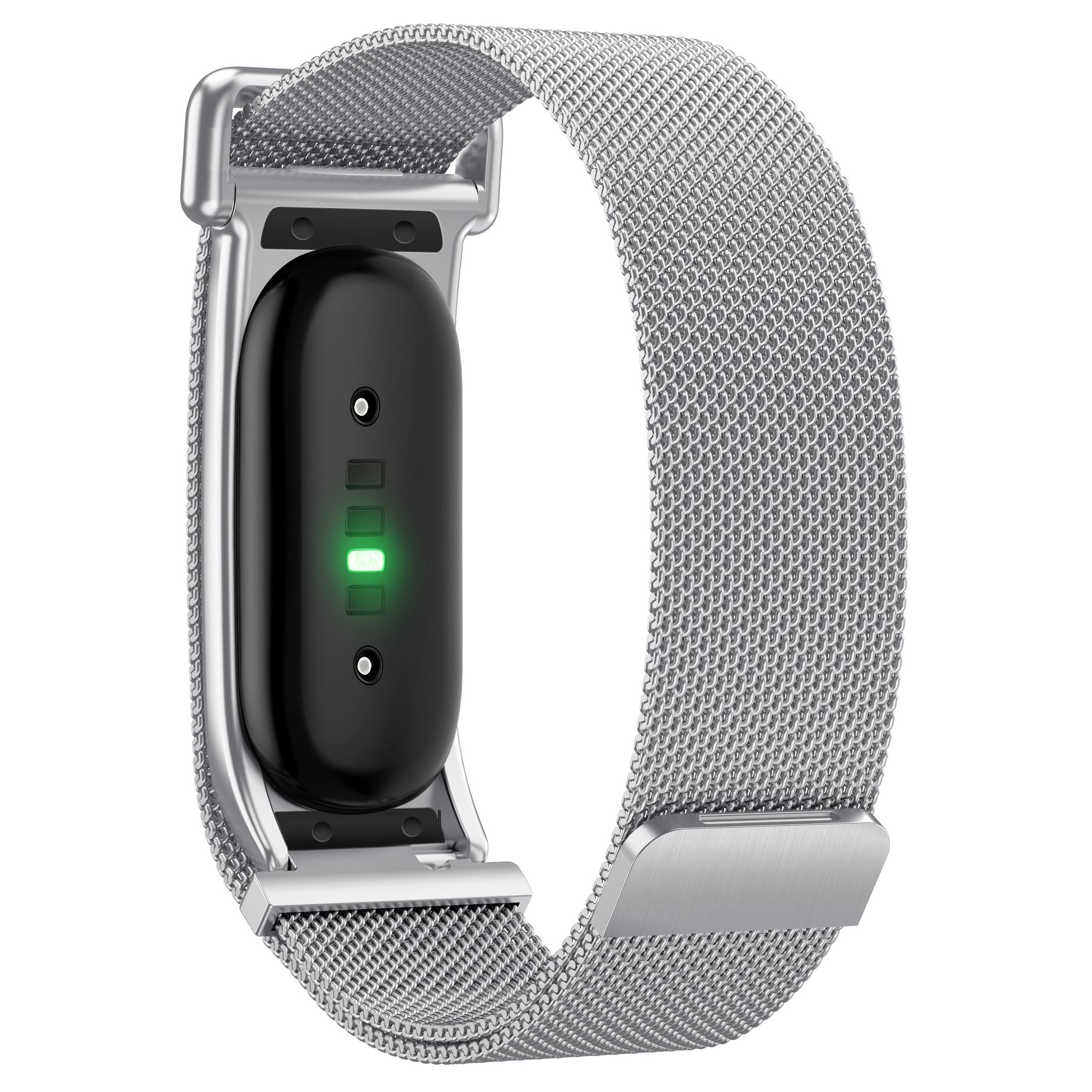Mailänder Magnetisches Metall-Ersatzarmband für Google Fitbit Air Smart Fitness-Tracker Google Fitbit Air silber