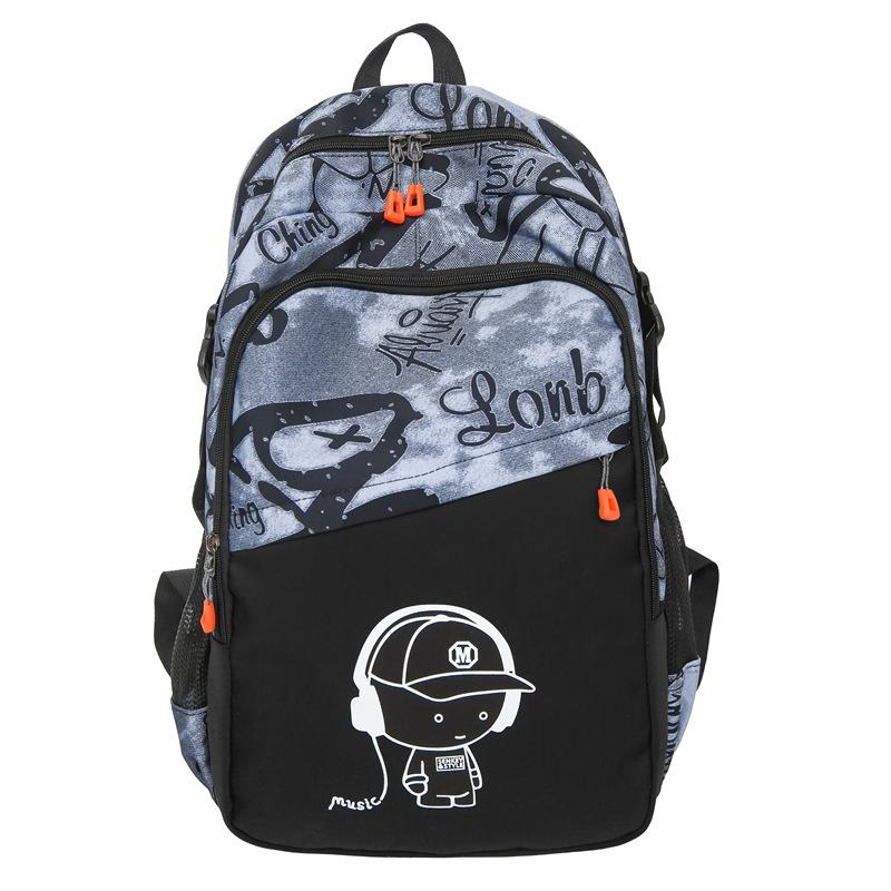 Neuer hochwertiger bedruckter Freizeitrucksack für Mittelschüler und Gymnasiasten mit großem Fassungsvermögen Computer-Reiserucksack blau