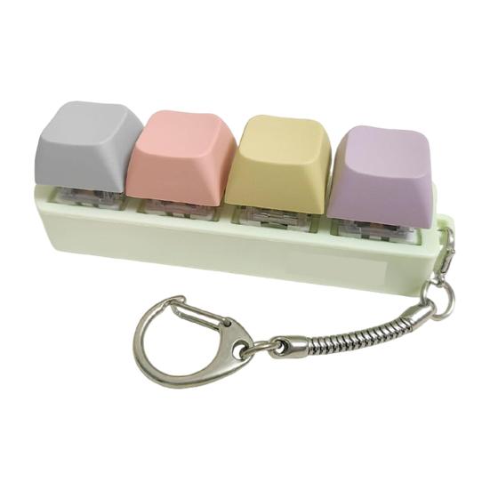 Mechanische Tastatur Fidget Schlüsselanhänger Stress Angst Abbau Tragbar Reise Leise Kinder Erwachsene 4 Tasten Tastatur Klicken Sensorische Tastenkappe Spielzeug