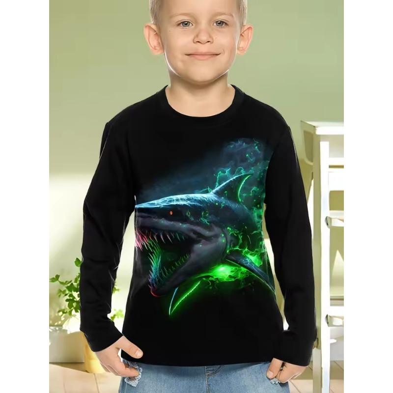 Kinderbekleidung Jungen T-Shirt Langarm Cooles Gamepad Muster 3D Druck Kinder Frühling Herbst Kleidung Neuheit Jungen Kleidung O-Ausschnitt Oberteile 160 beige