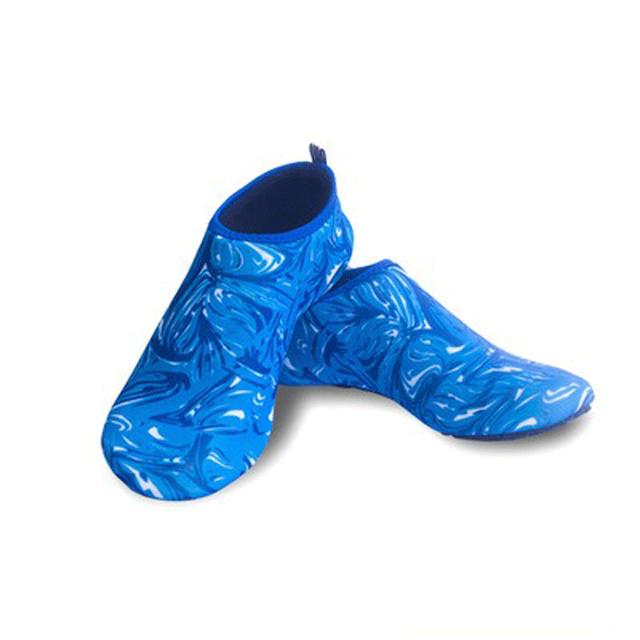 Unisex Wasserschuhe Schwimmen Tauchen Socken Sommer Aqua Strand Sandale Flachschuh Meer rutschfeste Sneaker Socken Slipper für Männer Frauen XXXL(44-45) blue