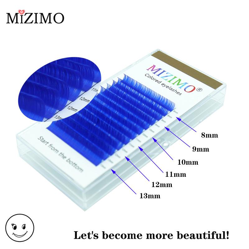Saphirfarbene, einfach veredelte künstliche Wimpern, (0,07/0,1), (CD), Natürlich verlängertes Make-up, gemischte Länge 8–15 mm. MIX(8-13mm)--D