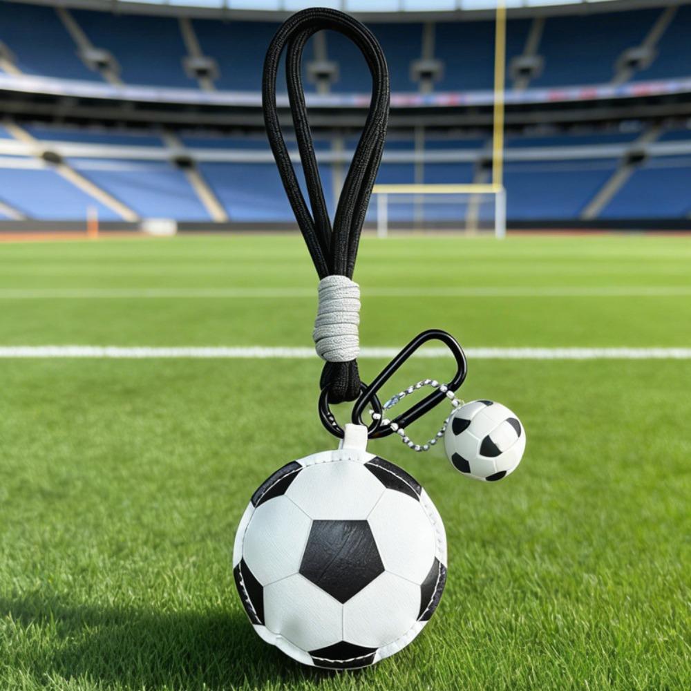 Sport-Schmuckstück Fußball Leder-Schlüsselanhänger PU-Leder Tasche Hängender Anhänger Rucksack-Dekoration Football Style B