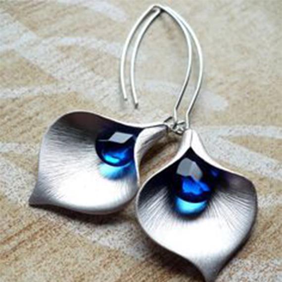 Elegante Haken-Ohrringe, blaue Tropfen-Geburtsstein-Schmuck, Verlobung, Hochzeit, Damen-Ohrringe