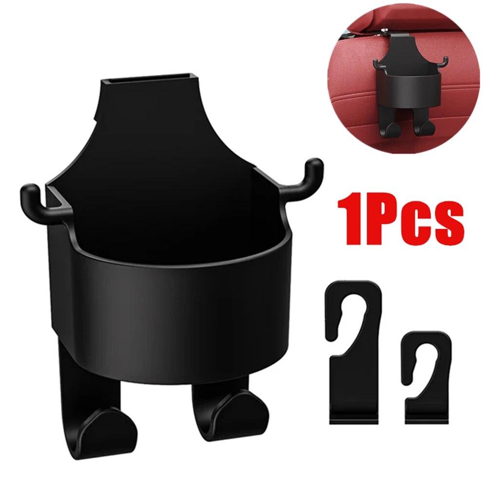 Autositz-Kopfstützen-Haken-Aufhänger-Speicherorganisator Universal mit Getränkehalter Universal-Fahrzeug-Autozubehör schwarz