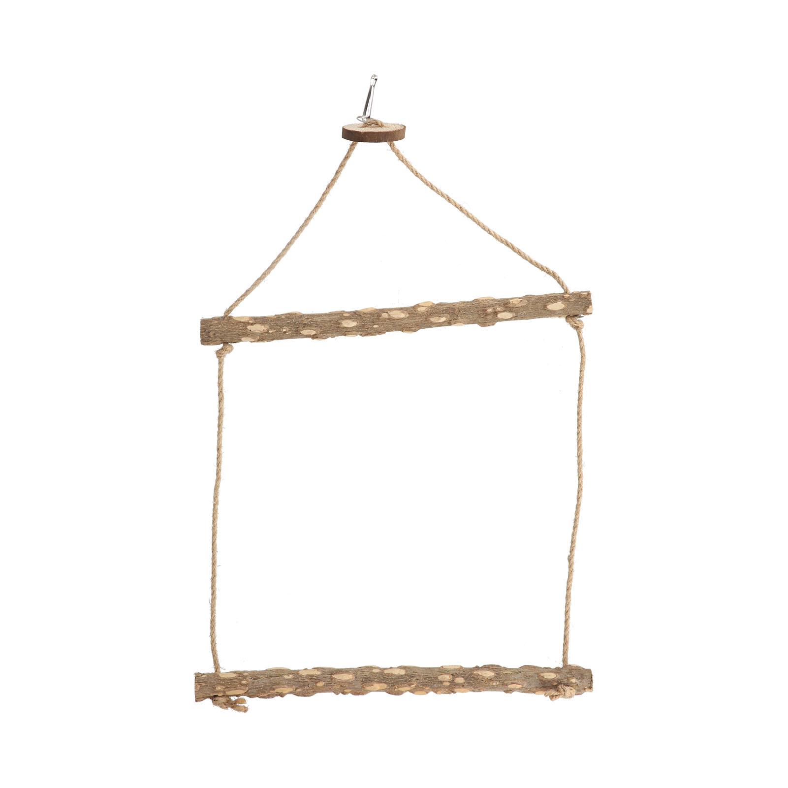 Großer Vogelkäfig Schaukel Naturholz Sicher Hängend Vögel Stehend Kauspielzeug für Papageien