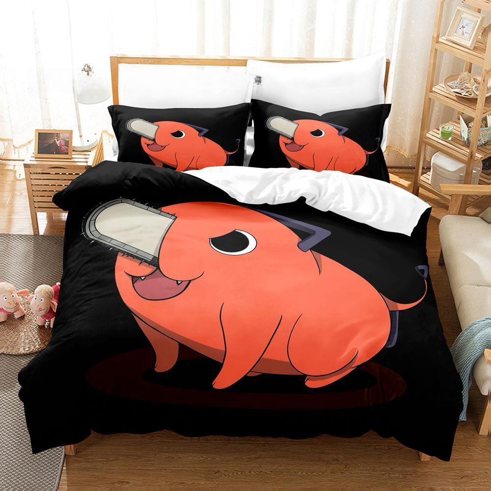Chainsaw Man Pochita Bettwäsche Kollektion Einzelbett Twin Bett Vollbett Queen Size Bett King Size Bett Kollektion Erwachsenen Kinder Schlafzimmer Bettbezug Kollektionen Anime Mit Bettwäsche US King 264x228cm