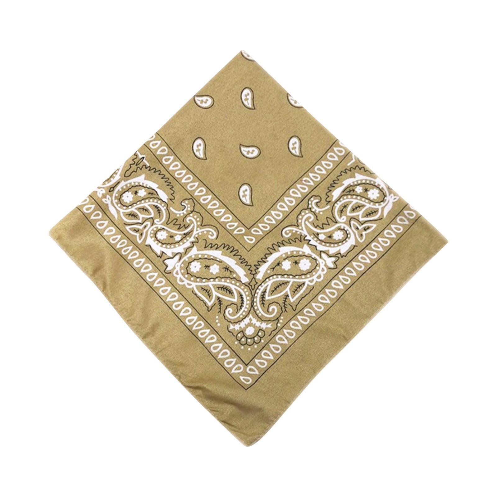 Baumwolle New Tie-Dyed Kopftuch Paisley Scroll Bandana Tie-Dyed Square One Size khaki