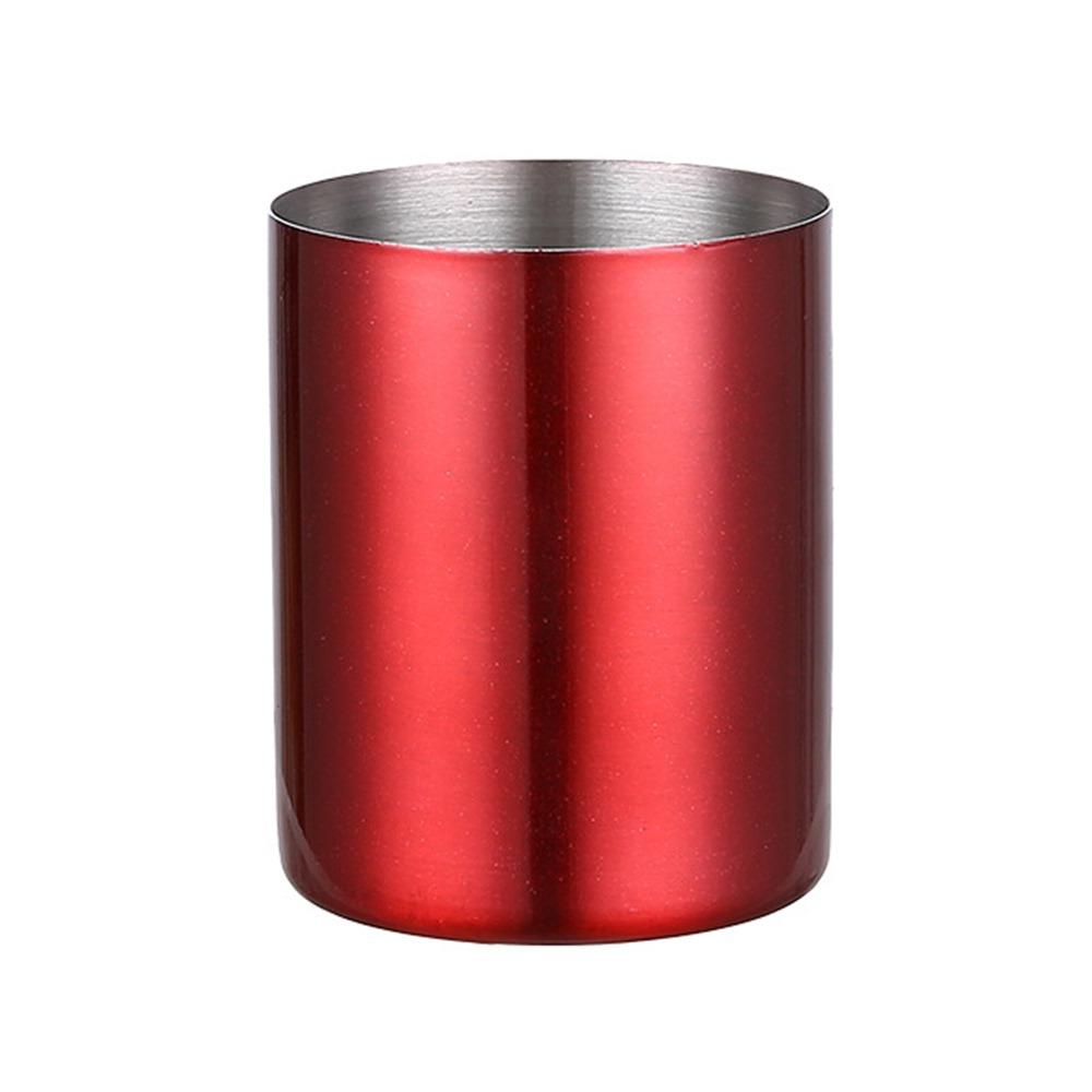 1 Stück Edelstahl Stifthalter Verdickter Schreibwaren Aufbewahrungseimer Make-up Pinselhalter Schüler rot