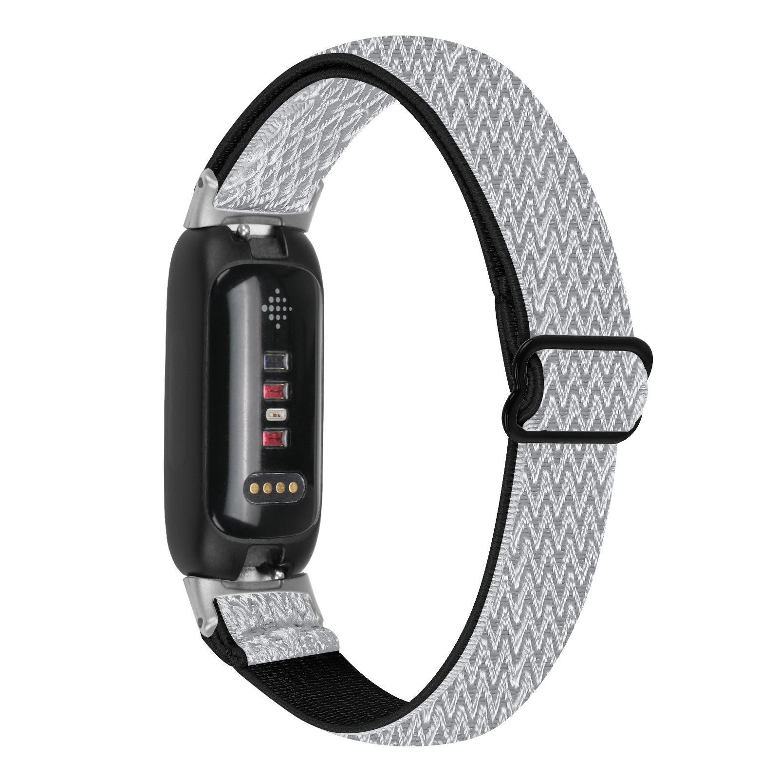 Fitbit Inspire 3 – verstellbares elastisches Armband mit Fischgrätenmuster und einer Schlaufe inspire3-black head schwarz/weiß