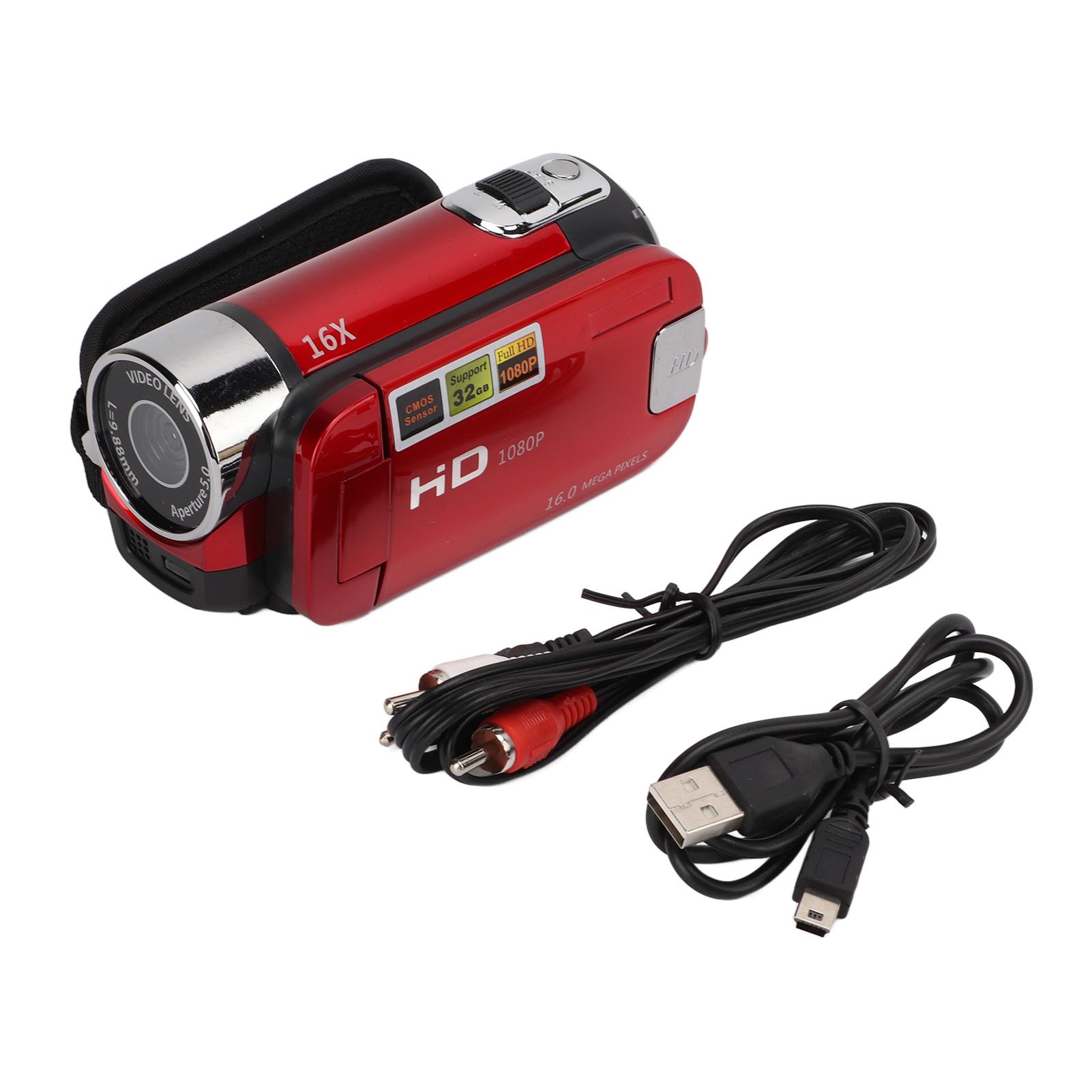 Videokamera Camcorder Full HD Kamera Recorder 270 Grad Rotation 2,7 Zoll Farbbildschirm 16X Zoom Digital