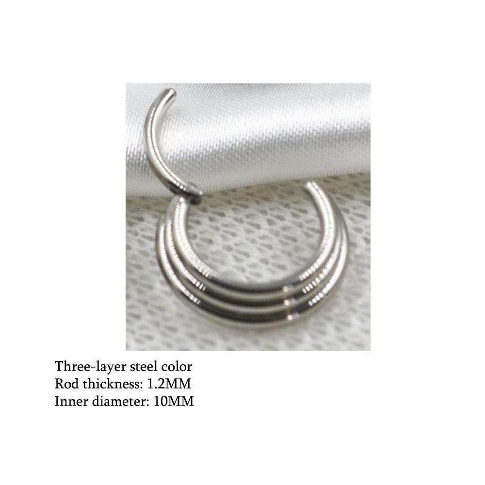 1 Stück Chirurgischer Stahl Nasenring Piercing Nasenstecker Piercing Knorpel Clicker Knorpel Nasenring Septumringe 16G ADM 1.2x10mm (3 layers) weiß