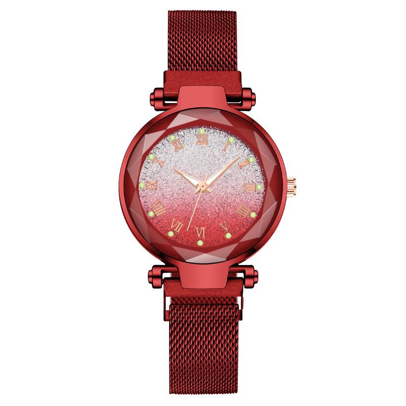 Mode-Stile frauen Uhren Top Marke Stainelss stahl Strap frau Quarz Armbanduhren Beste Geschenke Uhr rot