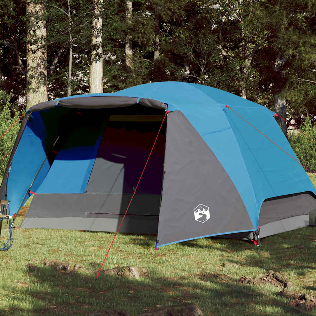 Vidaxl Zelt mit Vorzelt, 4-Personen, Blau, Wasserdicht