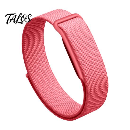 Talos Armband für Google Fitbit Air, Atmungsaktives Ersatz-Sportarmband, Verstellbares Anti-Schweiß-Gewebe-Armband Fitness-Tracker G pink